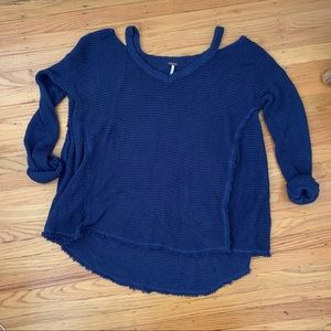 Free People cold shoulder thermal top XL